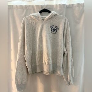 Abercrombie & Fitch Heather Gray Tennis Academy Cropped Hoodie - NWOT